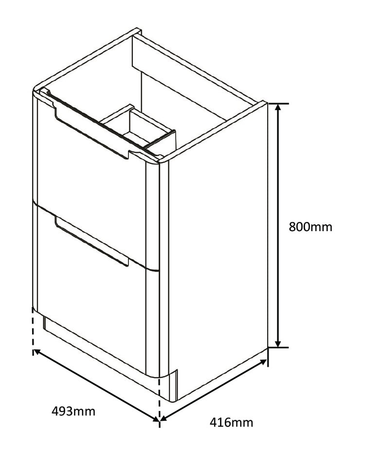 Monza 500 floor standing 2 drawer vanity unit and basin country oak