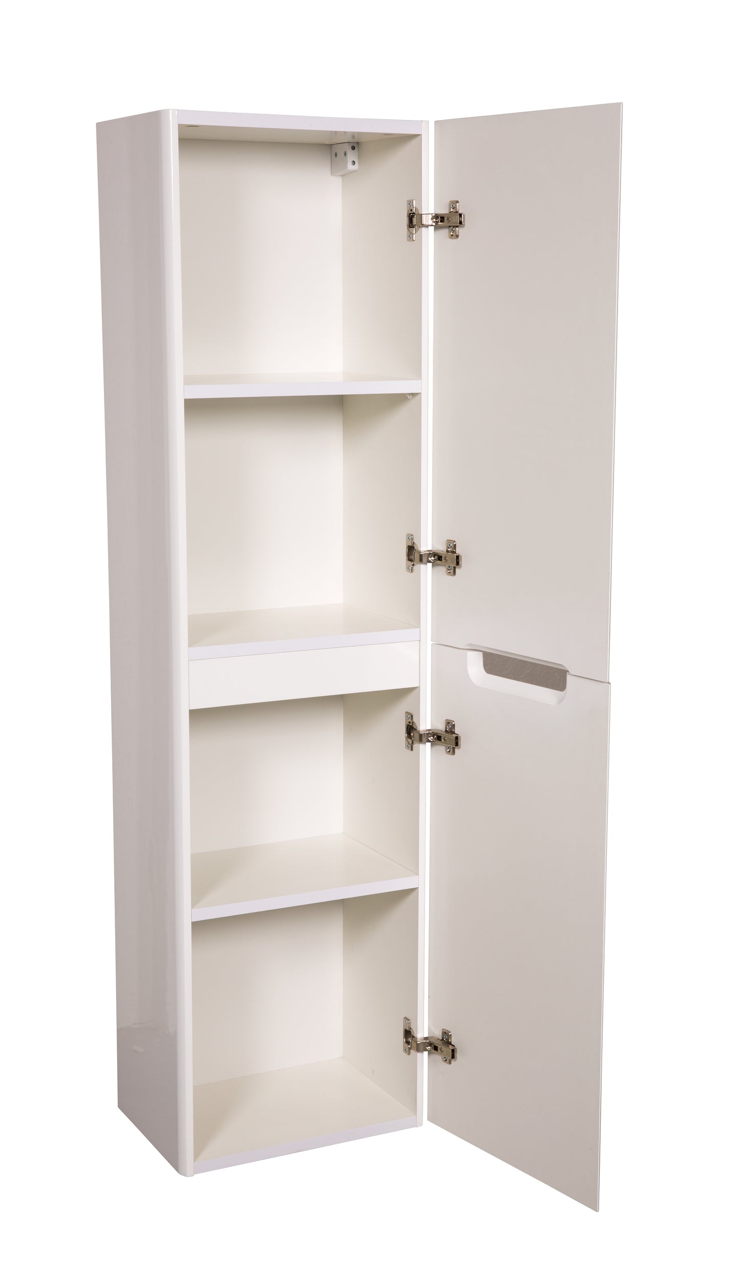 Monza Tall Boy wall hung 2 door bathroom cabinet gloss white