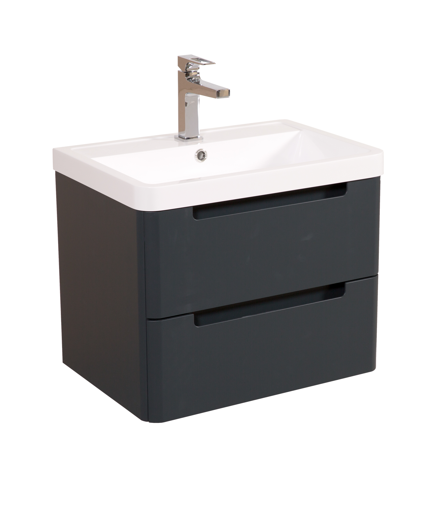 Monza 500mm 2 door wall hung vanity unit and basin Shadow grey