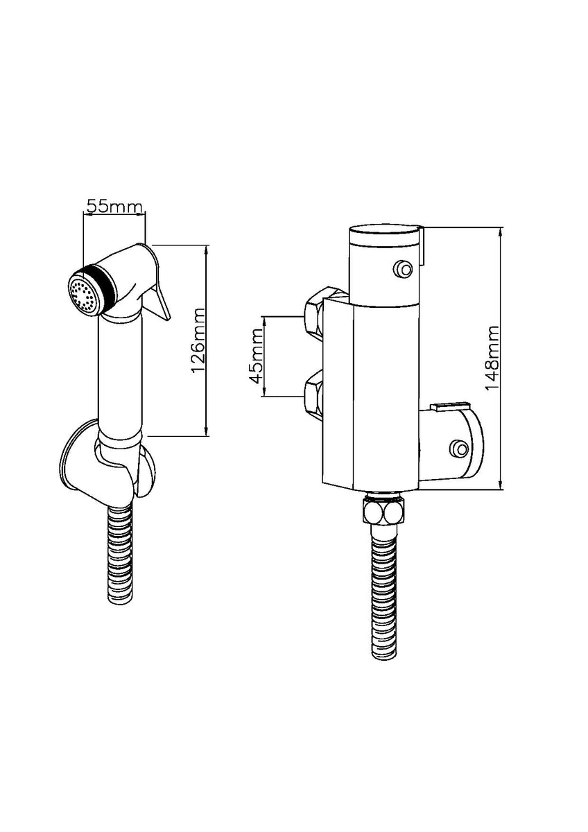 Round Black thermostatic Douche kit TIS0304 Impact Bathrooms