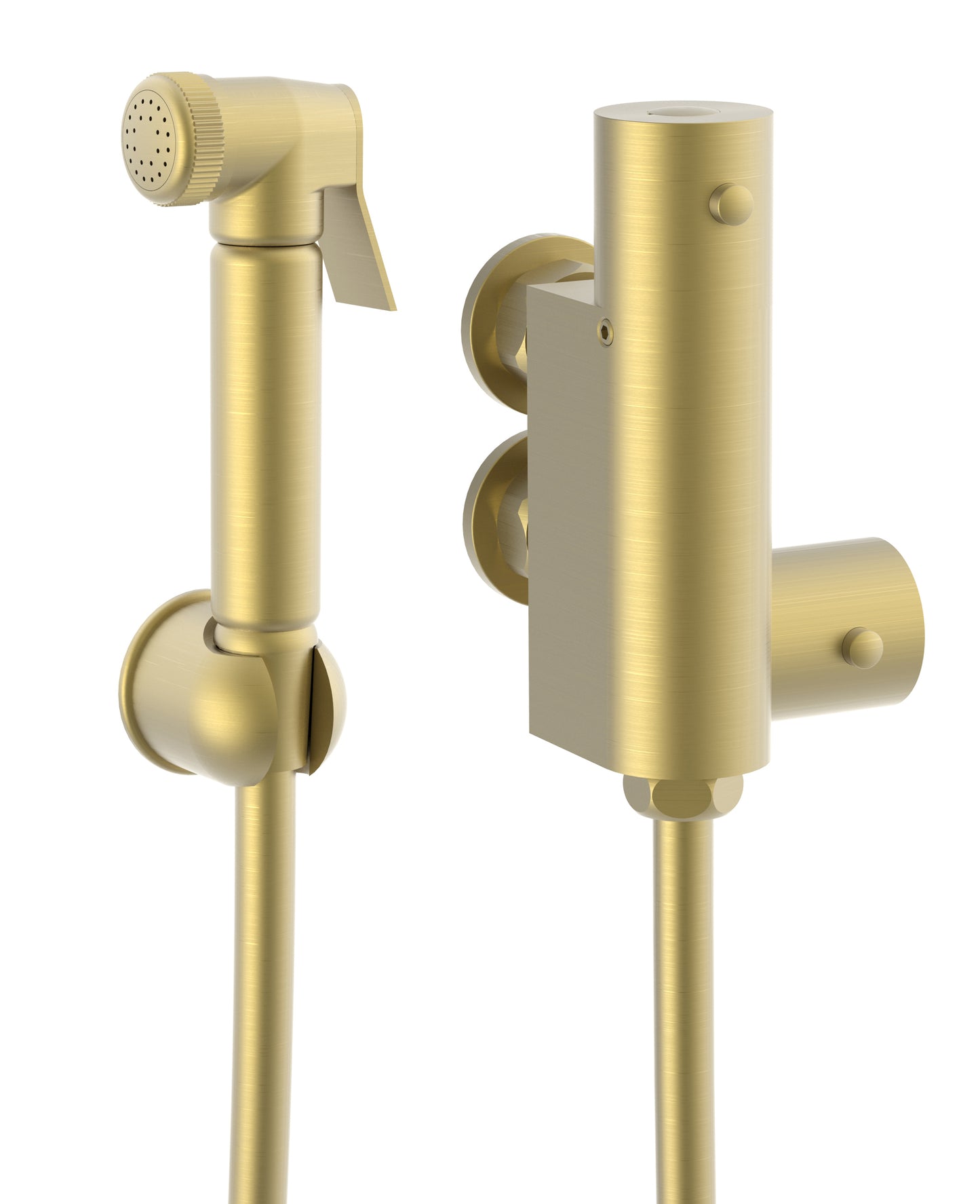 Round Brushed brass thermostatic Douche kit TIS0305
