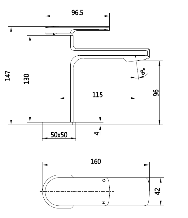 Tailored Wrexham basin mixer tap with free waste TIS5129