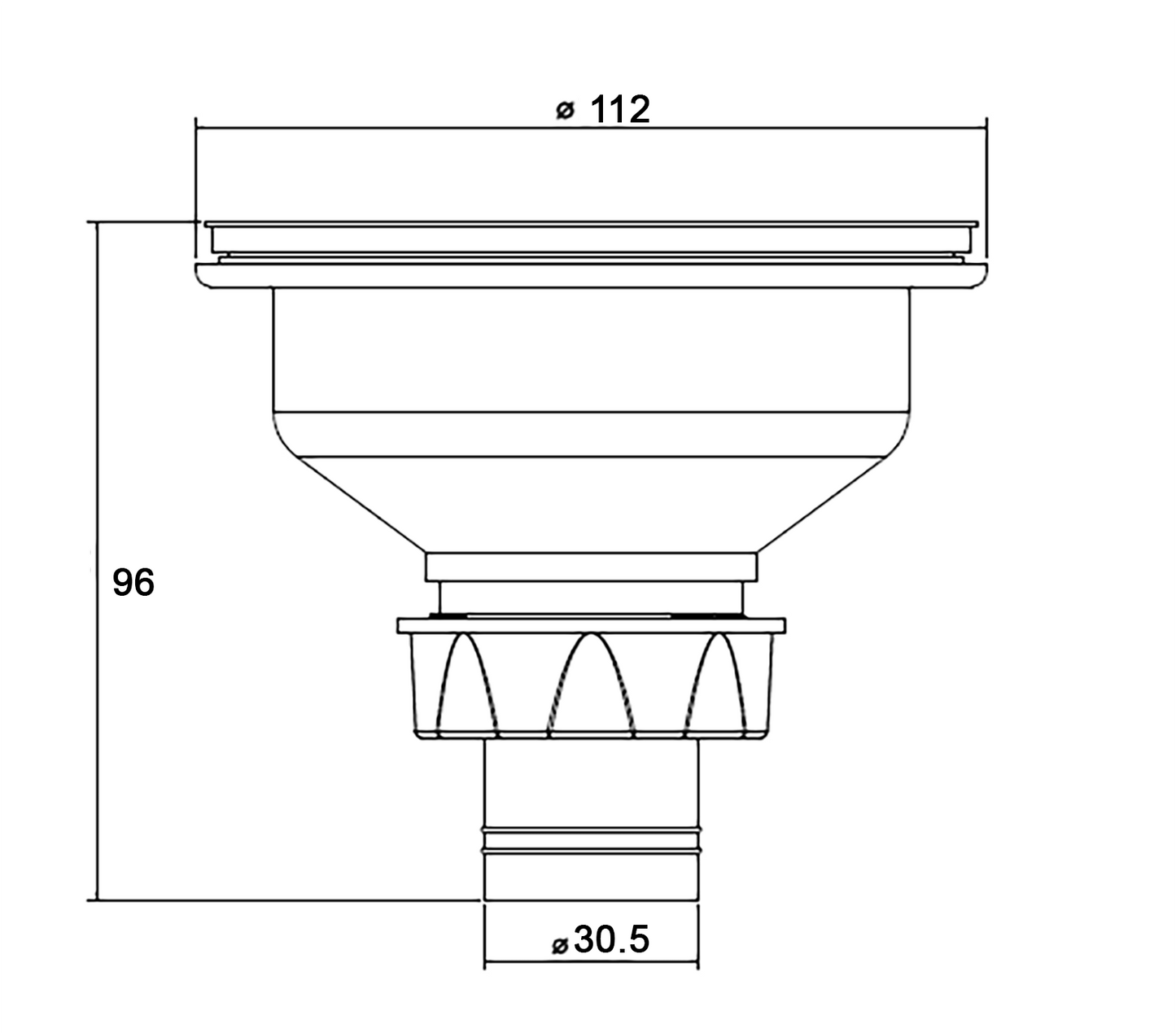 Tailored bathrooms Kitchen sink basket strainer waste in chrome TIS5154