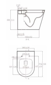 Tailored Ferarrara D shaped rimless BTW pan and Soft close seat TIS6027