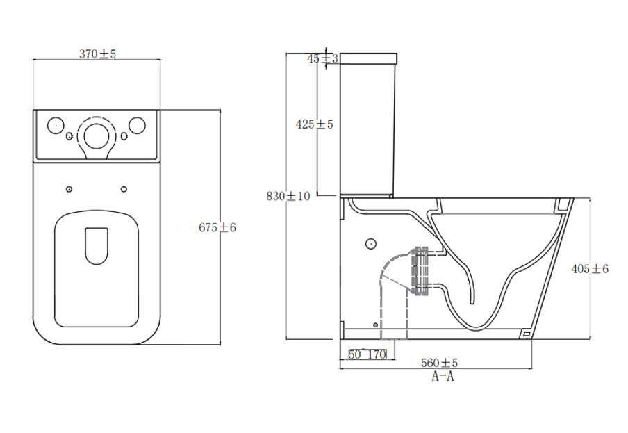 Milan rimless toilet with soft close seat