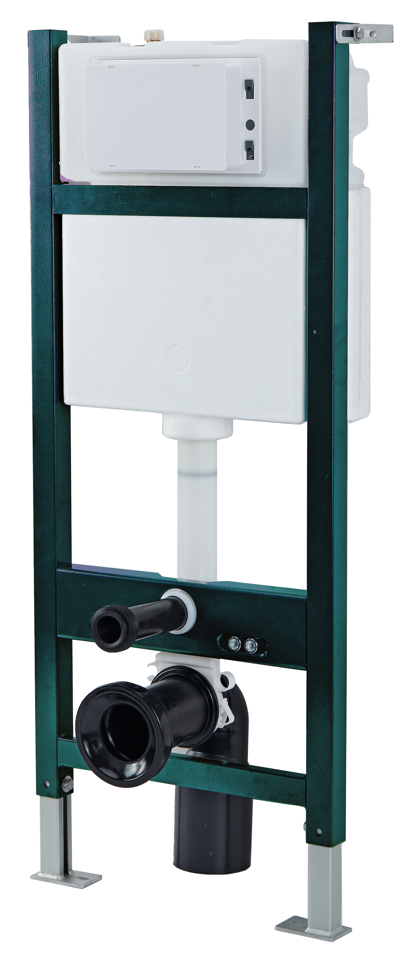 Concealed cistern and frame for wall hung pan with Chrome plate