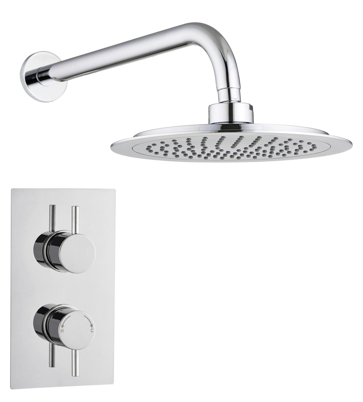 ROUND CONCEALED SHOWER KIT 1 OUTLET WALL MOUNTED SHOWER HEAD