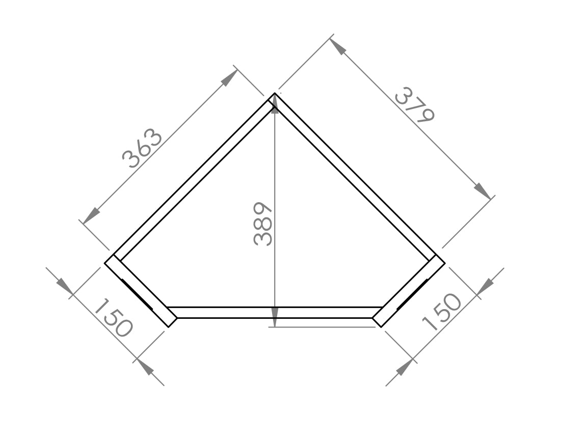 Turin corner vanity unit with ceramic basin TIS4037