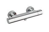 Exposed round thermostatic shower valve in chrome