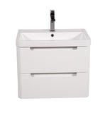 Monza 600mm 2 door wall hung vanity unit and basin White gloss