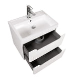 Monza 600mm 2 door wall hung vanity unit and basin White gloss