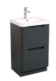 Monza 500 floor standing 2 drawer vanity unit and basin Shadow grey