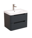 Monza 500mm 2 door wall hung vanity unit and basin Shadow grey