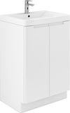 Monza 600mm floor standing 2 door vanity unit white gloss