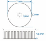 Flauto fluted round basin 375mm