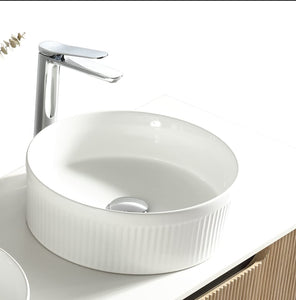 Flauto fluted round basin 375mm