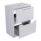 Monza Fluted 600 floor standing 2 drawer vanity unit White gloss