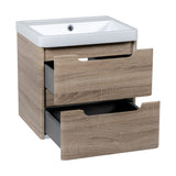 Monza 500mm 2 door wall hung vanity unit and basin Country oak