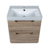 Monza 500mm 2 door wall hung vanity unit and basin Country oak