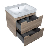 Monza 500mm 2 door wall hung vanity unit and basin Country oak