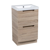 Monza 600 floor standing 2 drawer vanity unit and basin country oak