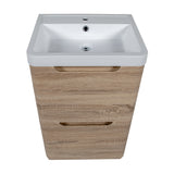 Monza 600 floor standing 2 drawer vanity unit and basin country oak