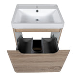 Monza 600 floor standing 2 drawer vanity unit and basin country oak