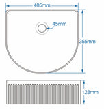 Flauto fluted D shape basin 405mm