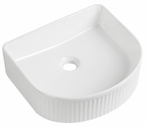 Flauto fluted D shape basin 405mm