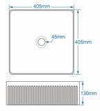 Flauto fluted Square basin 405mm