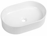 Flauto fluted oval counter top basin 490mm