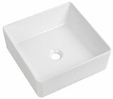 Parma square ceramic counter to basin 390mm