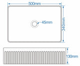 Flauto fluted Rectangle counter top basin 500mm