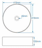 Rimini round ceramic counter top basin 415mm