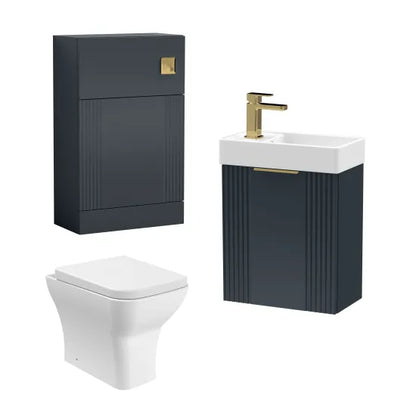 nuie Deco 400mm Soft Black Wall Hung Cloakroom Suite