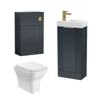 nuie Deco 400mm Soft Black Floor Standing Cloakroom Suite