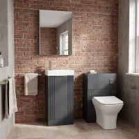 nuie Deco 400mm Soft Black Floor Standing Cloakroom Suite