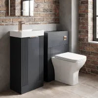 nuie Deco 400mm Soft Black Floor Standing Cloakroom Suite