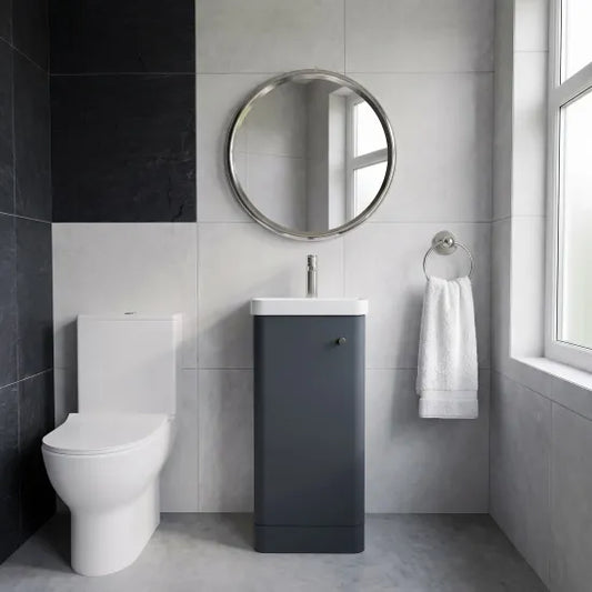 nuie Core 400mm Soft Black Floor Standing Cloakroom Suite
