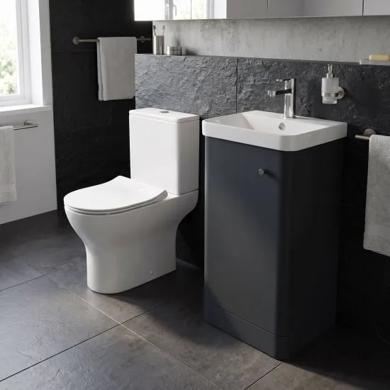nuie Core 400mm Soft Black Floor Standing Cloakroom Suite