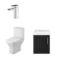 nuie Vault 400mm Charcoal Black Wall Hung Cloakroom Suite