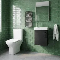 nuie Vault 400mm Charcoal Black Wall Hung Cloakroom Suite