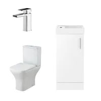 nuie Vault 400mm Gloss White Floor Standing Cloakroom Suite
