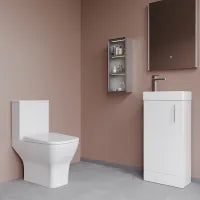 nuie Vault 400mm Gloss White Floor Standing Cloakroom Suite