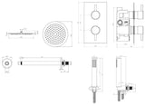 Chrome Round dual concealed shower valve 2 outlet complete set TIS0011C