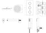 Chrome Round Triple concealed shower valve 2 outlet complete set TIS0013C