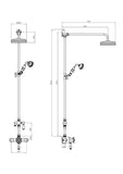 Tenby traditional dual chrome exposed shower TIS0018