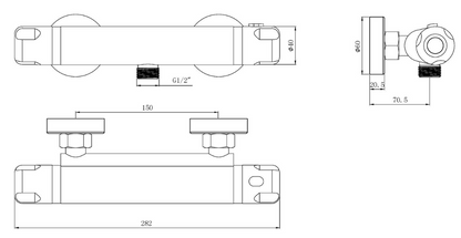 Exposed bar valve shower for low pressure