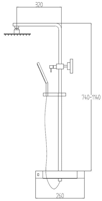 Plumb essential dual exposed chrome shower Square TIS0126