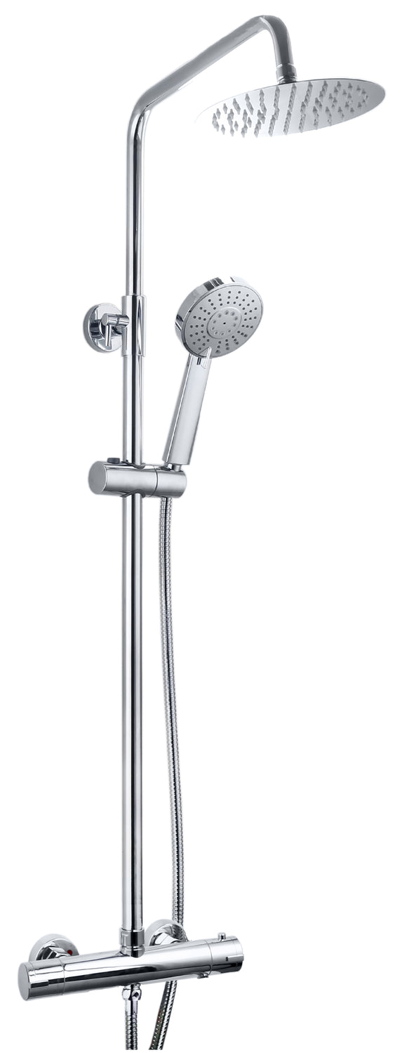 Plumb essential dual exposed chrome shower round TIS0173